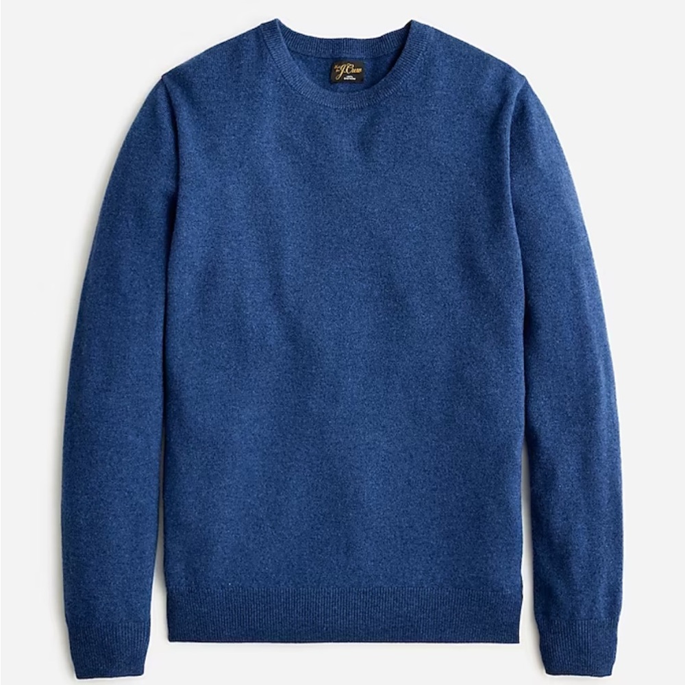 j crew cashmere crewneck sweater heather night star blue